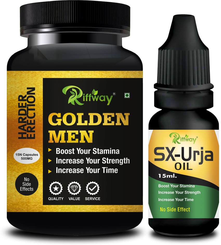 Riffway Golden Men Sex Capsules & SX Urja Oil Provides Men Stamina Price in  India - Buy Riffway Golden Men Sex Capsules & SX Urja Oil Provides Men  Stamina online at Flipkart.com