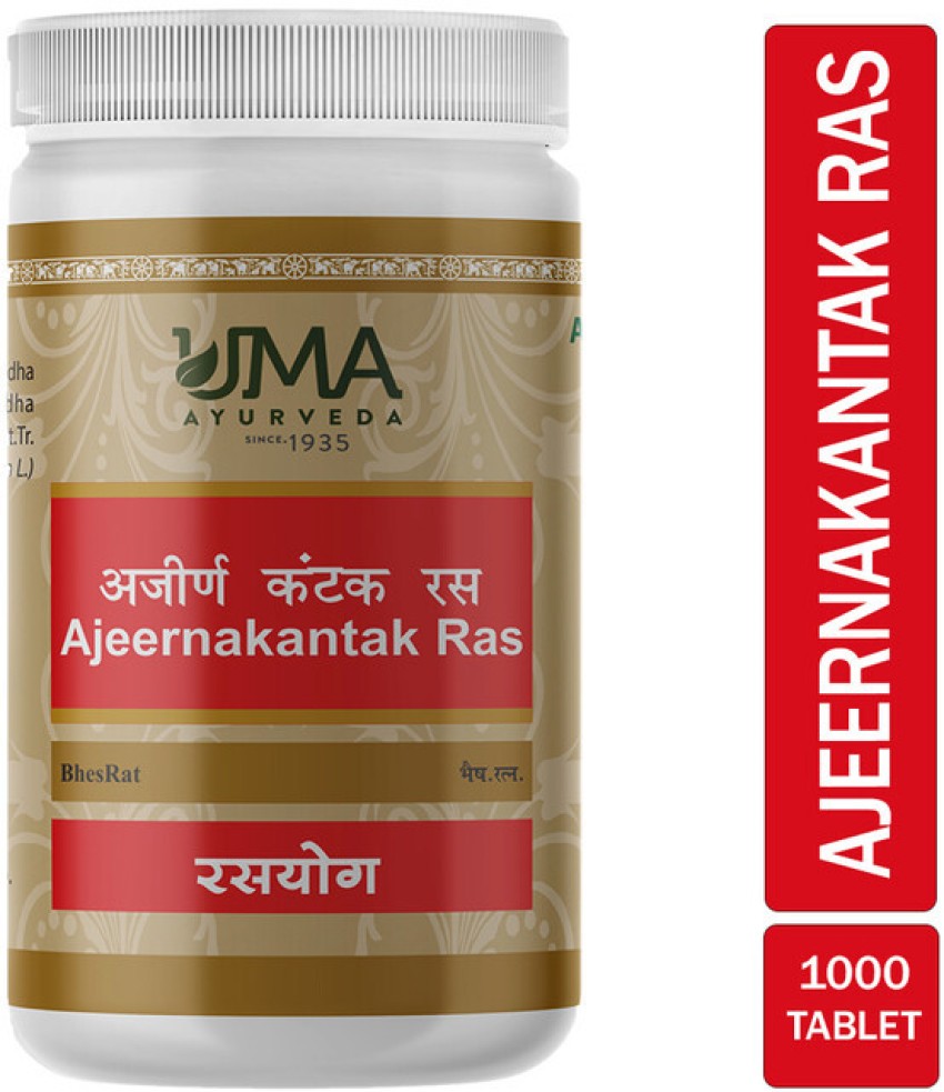 UMA Ajeernkantak Ras Ayurvedic Tablets Bottle of 40 QTY