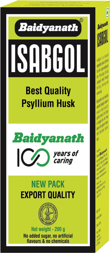 Baidyanath 99% Pure Isabgol (Psyllium Husk) Pack of 2*100g – Baidyanath  Ayurved