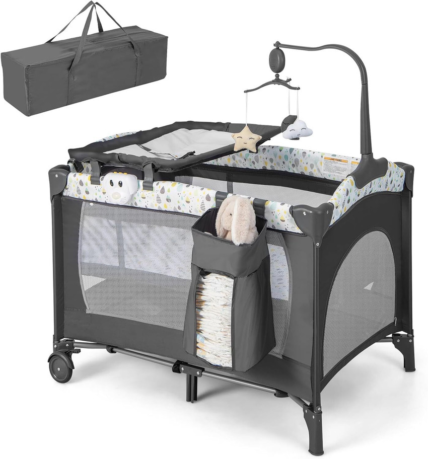 BabyHop 4 in 1 Folding Side Cot Travel Cot Baby up to 36 Months Beige standard Square Price in India Buy BabyHop 4 in 1 Folding Side Cot Travel Cot Baby