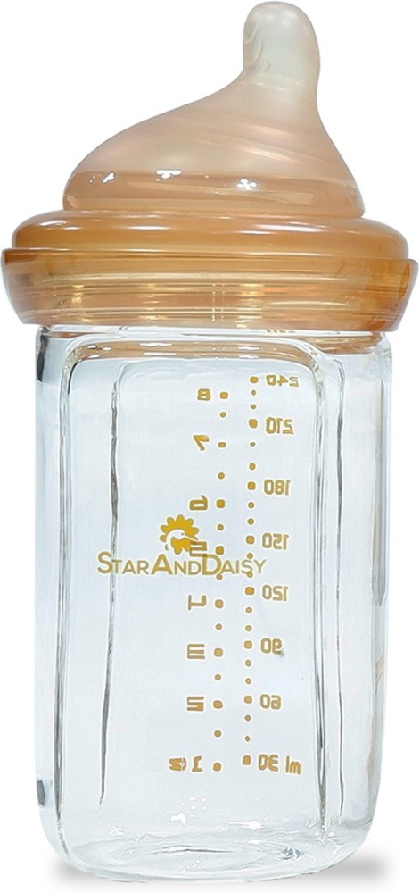 StarAndDaisy Baby Feeding Bottle with Soft Silicone BPA Free Bottle and Borosilicate  Glass - 240 - Buy StarAndDaisy Baby Feeding products in India