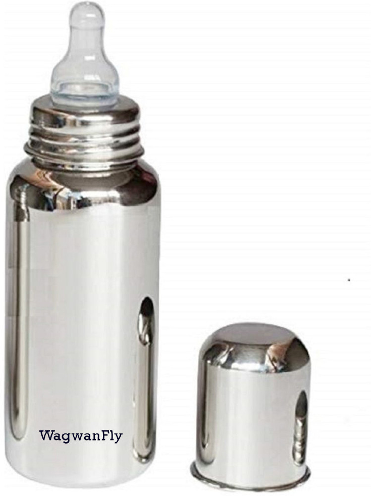 Wagwanfly Stainless Steel Baby Feeding Bottle for Milk and Baby Drink 240 ml Steel baby bottles online in india Buy Wagwanfly Set 1 products in India Baby Bottle with Silicone nipple Flipkart