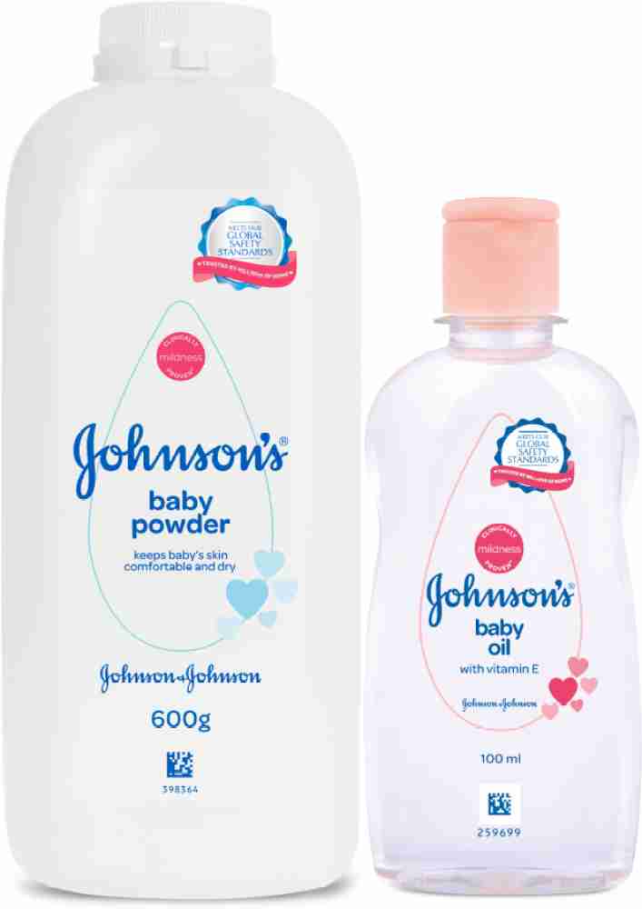 JOHNSON'S Powder 600g + Baby Oil 100ml (Home & Travel Pack) -, Buy Baby  Care Combo in India