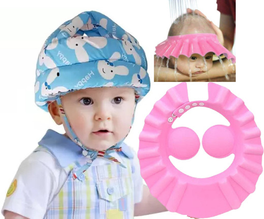 DECRONICS Baby Care Combo Pack of 2 1 Baby Safety Helmet Cap and 1 Bath Shower Cap Hat Buy Baby Care Combo in India Flipkart