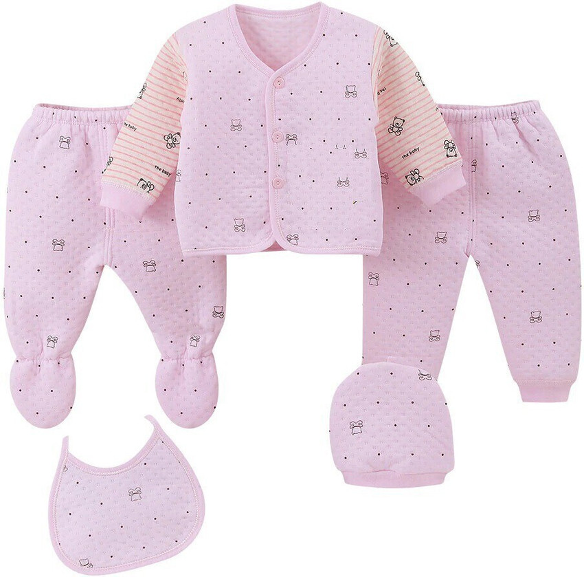 Baby Shopiieee Presents New Born Baby Winter Wear Keep warm Baby Clothes 5 Pcs Suit 0 6 Month pink ZAM 05 Buy Baby Care Combo in India Flipkart