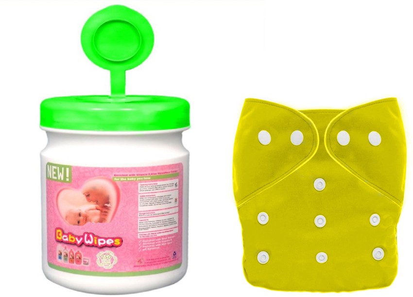 The Cheeky Kidzz Baby Wet Wipes Storage Refillable Reusable Container Box & Baby  Reusable Diaper -, Buy Baby Care Combo in India