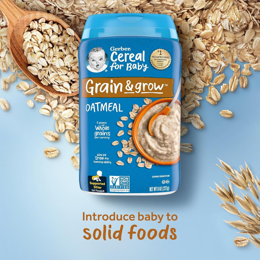 Earth's Best Gerber Stage Baby Food, Baby Oatmeal Cereal, 8g