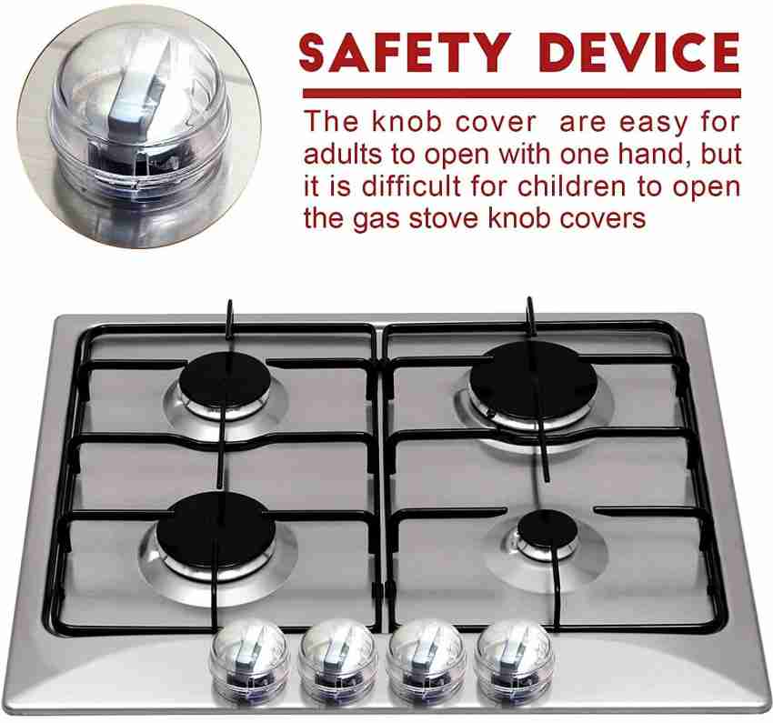 4PCS Stove Knob Locks, Gas Stove Child Safety Knob Locks, Oven Knob Guard,  Durable Design, Baby and Pets Proof (Black)