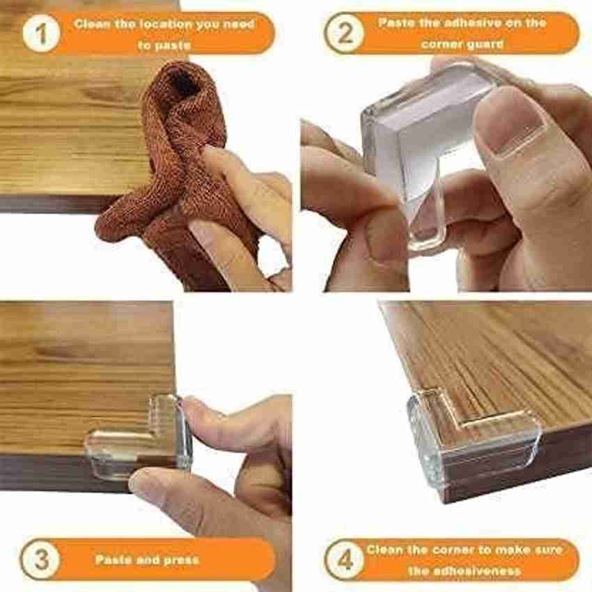 TRIVYOM Kids Safety Transparent Corner Edge Guard for Dressing Table Bed Corner Dining Table Baby Safe Guard for Sharp Edges 4 PCS Buy Edge Corner Guards online in India Baby Care Store