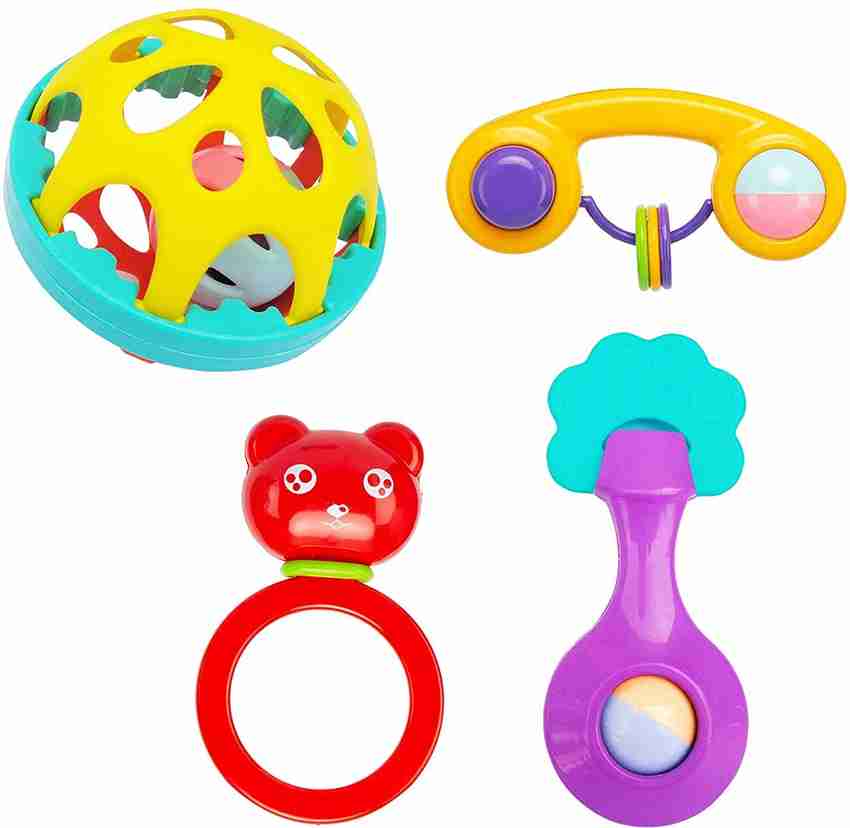 voolex Baby Rattle Toys Infant Teether Shaker Toy Set Newborn Toys Gifts Pack of 4 Rattle Price in India Buy voolex Baby Rattle Toys Infant Teether Shaker Toy Set Newborn Toys Gifts
