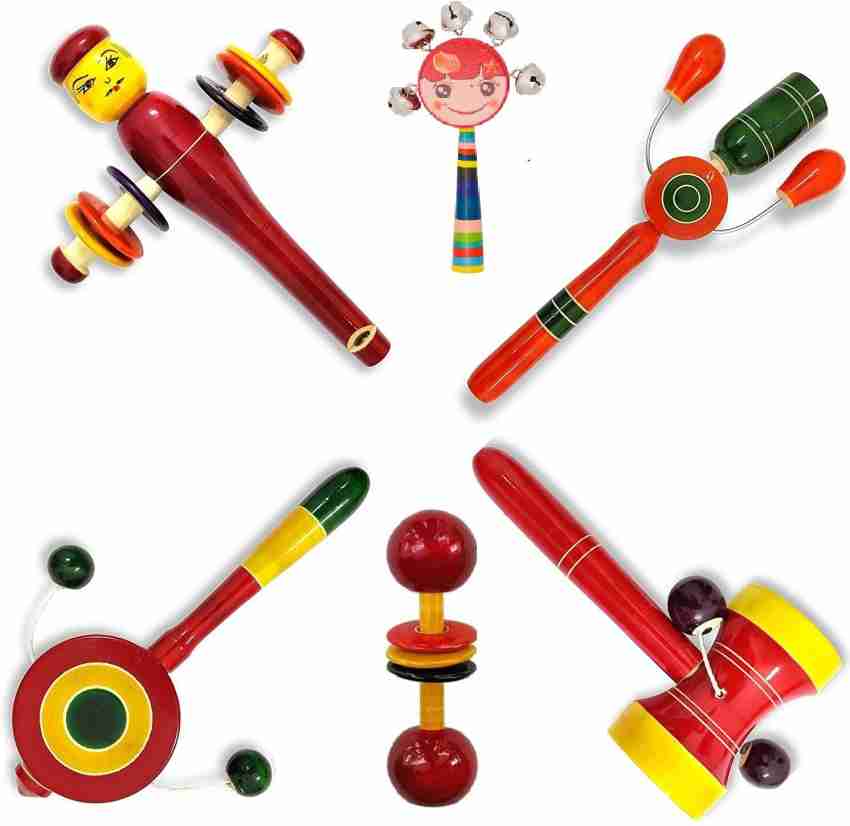 Toys Ka Story Wooden Hand Craft Baby Sound Making Toys Multi Colour Pack of 6 Rattle Price in India Buy Toys Ka Story Wooden Hand Craft Baby Sound Making Toys Multi