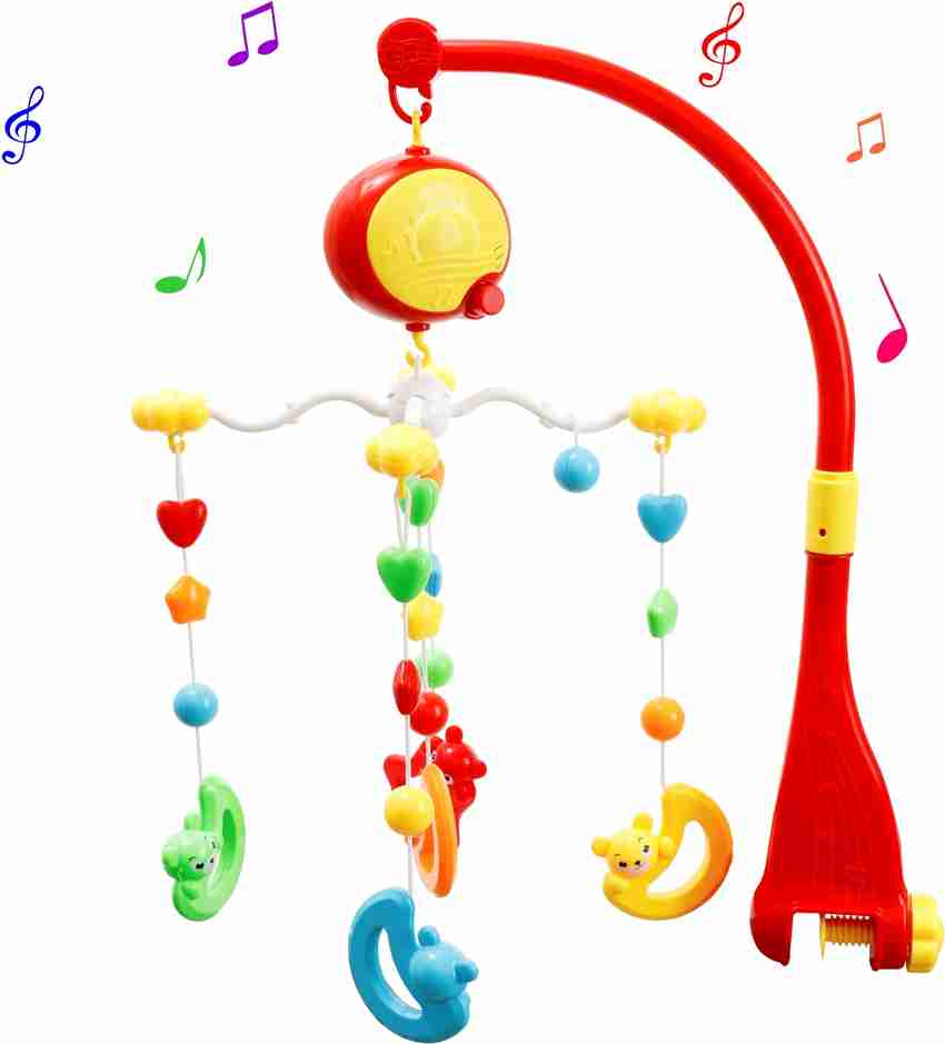 Baby hanging toys on the shop crib