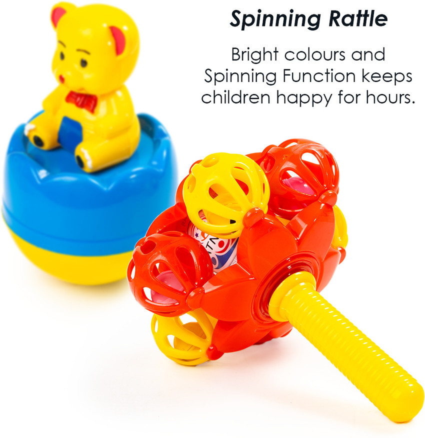Ratnas Roll N Spin 2in1 Teddy 2172 Infant Wobbling Toy And