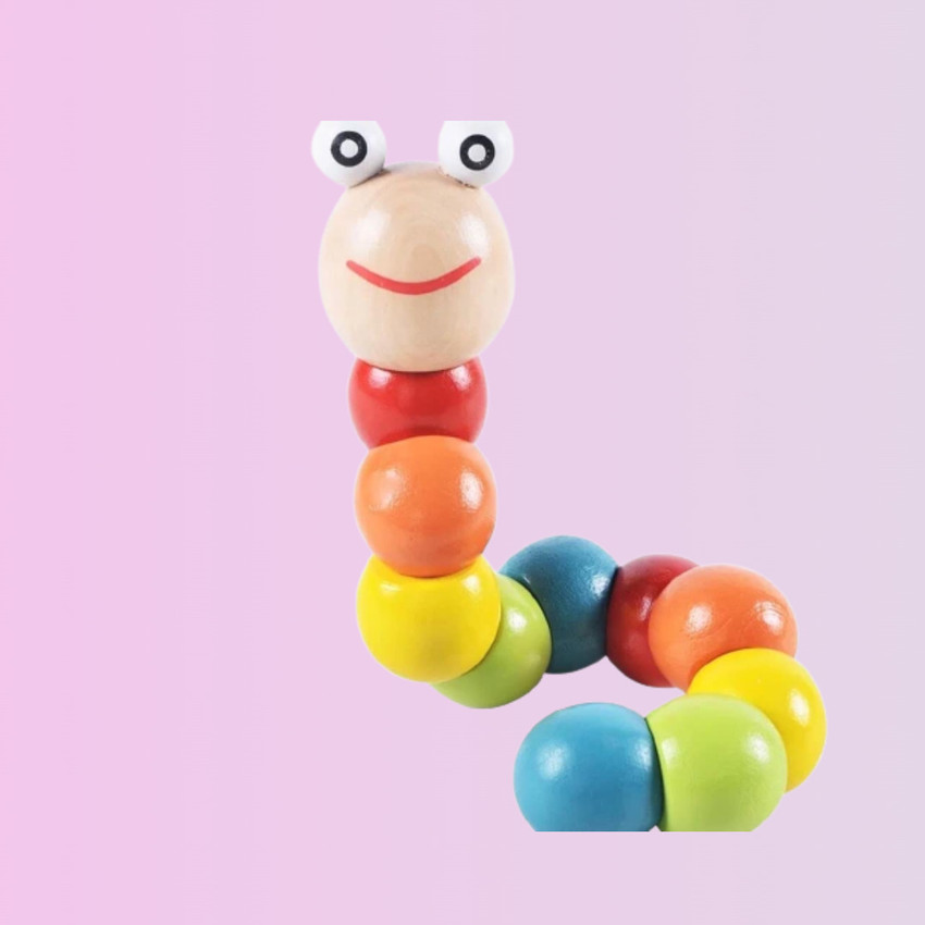 Wooden caterpillar baby toy sale