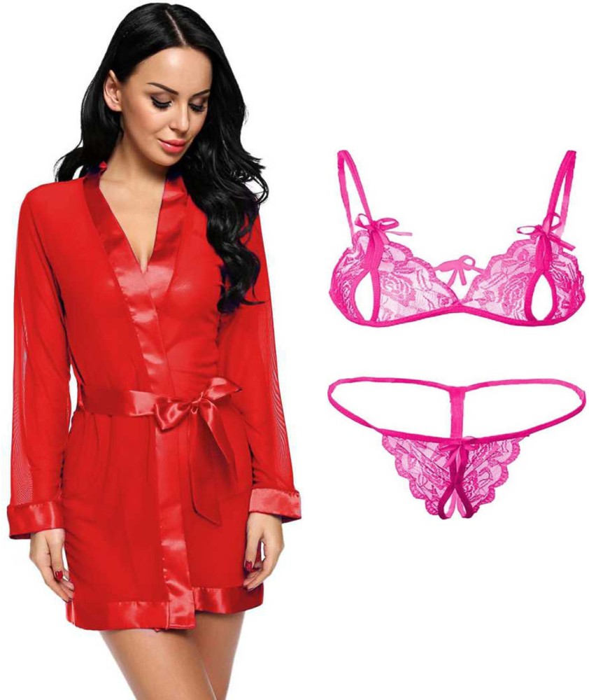 Fashion Count Women Robe and Lingerie Set - Buy Fashion Count Women Robe  and Lingerie Set Online at Best Prices in India