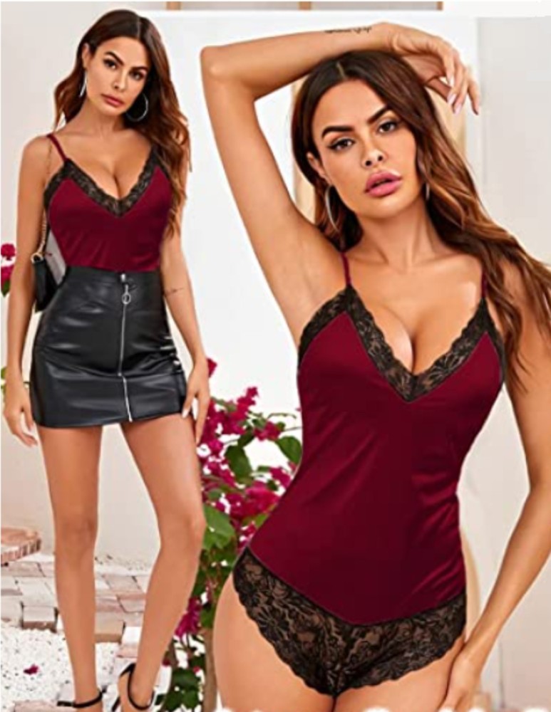 BELLEVINO Self Design Babydoll - Buy BELLEVINO Self Design Babydoll Online  at Best Prices in India