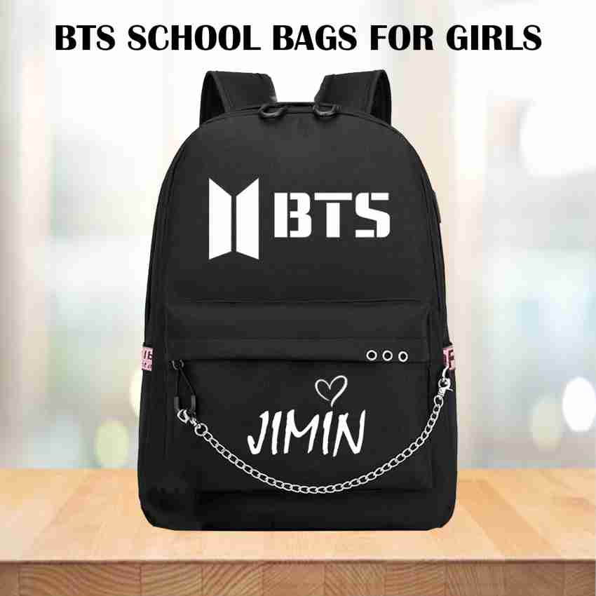 Ambika Collection  BTS JIMIN PRINTED SCHOOL BAG FOR GIRLS 15 L