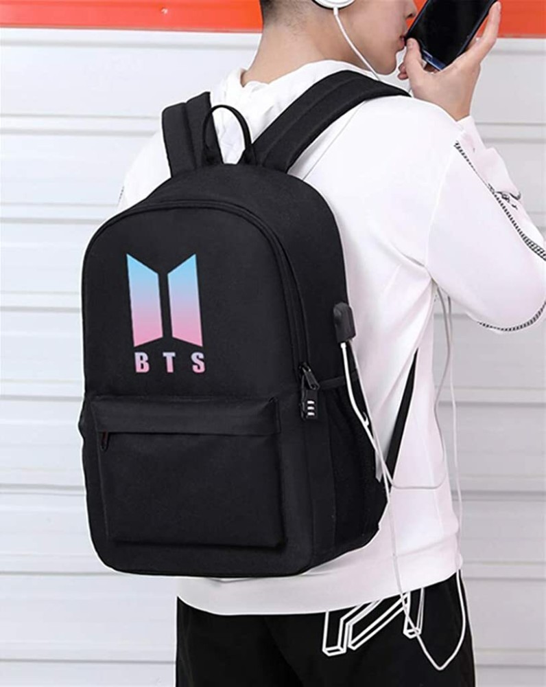 Cluci BTS Backpack, BTS ARMY Bags, Travel/School/Tution Bags For Girls 10  L Backpack Black - Price in India