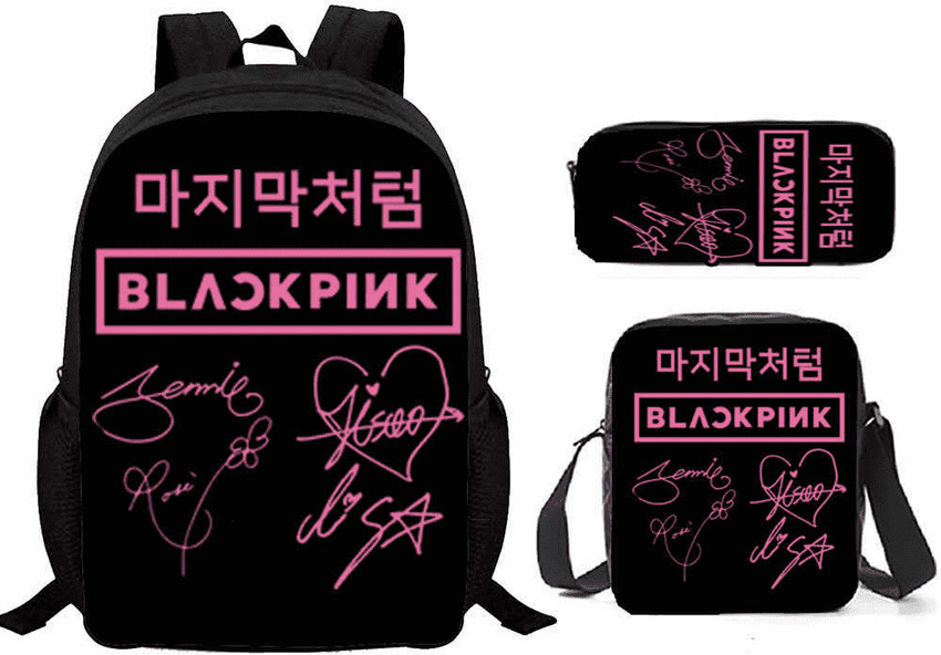 HeartInk Blackpink Theme Laptop Casual School Backpack COMBO OF 3