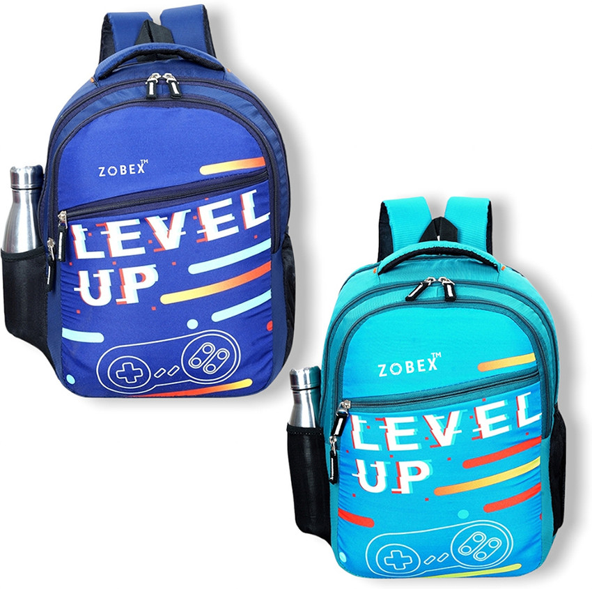 ZOBEX Combo Pack of 2 School Bags Backpacks for School Kids School Bags Daypack 22 L Backpack Blue Teal Price in India Flipkart