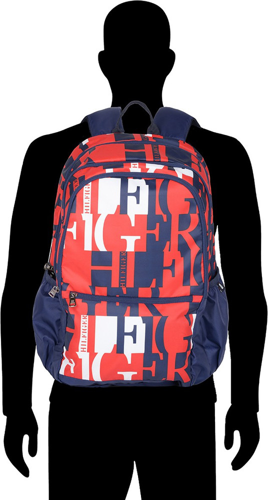 TOMMY HILFIGER Majestic 31 L Laptop Backpack Red Blue White Navy