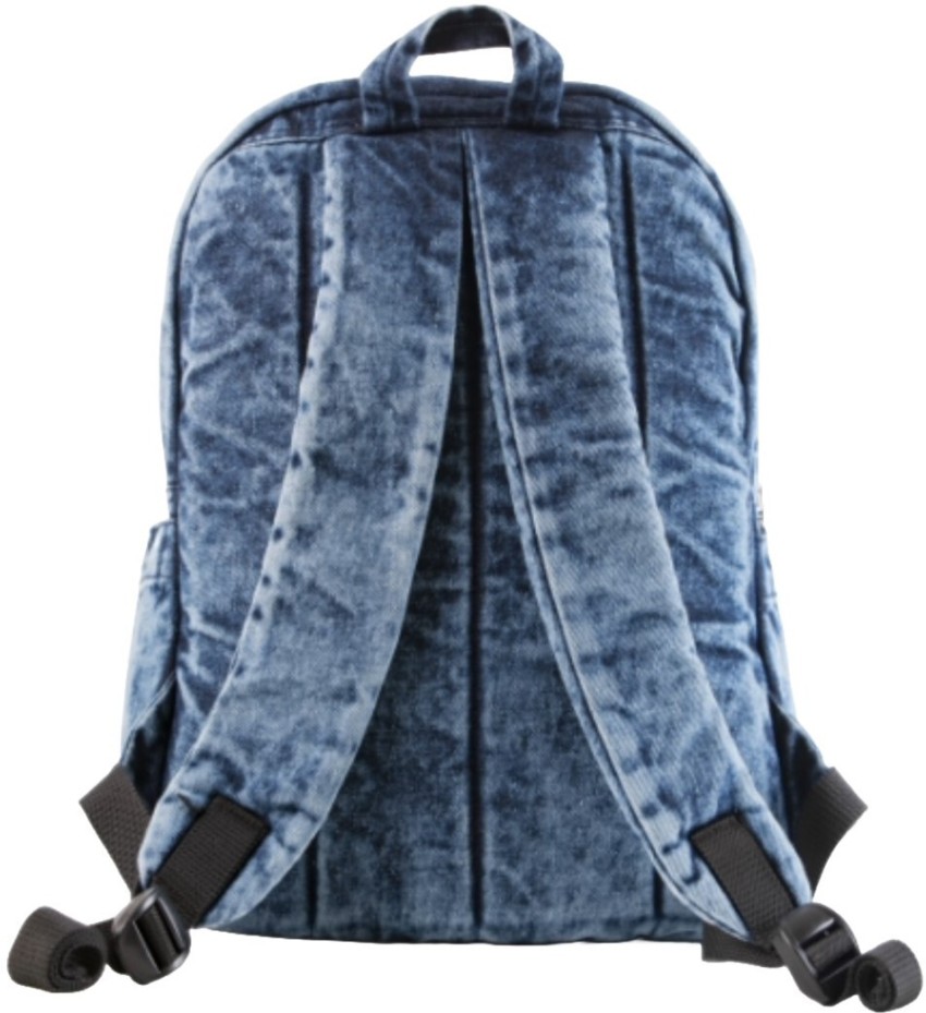 Acid wash denim outlet backpack