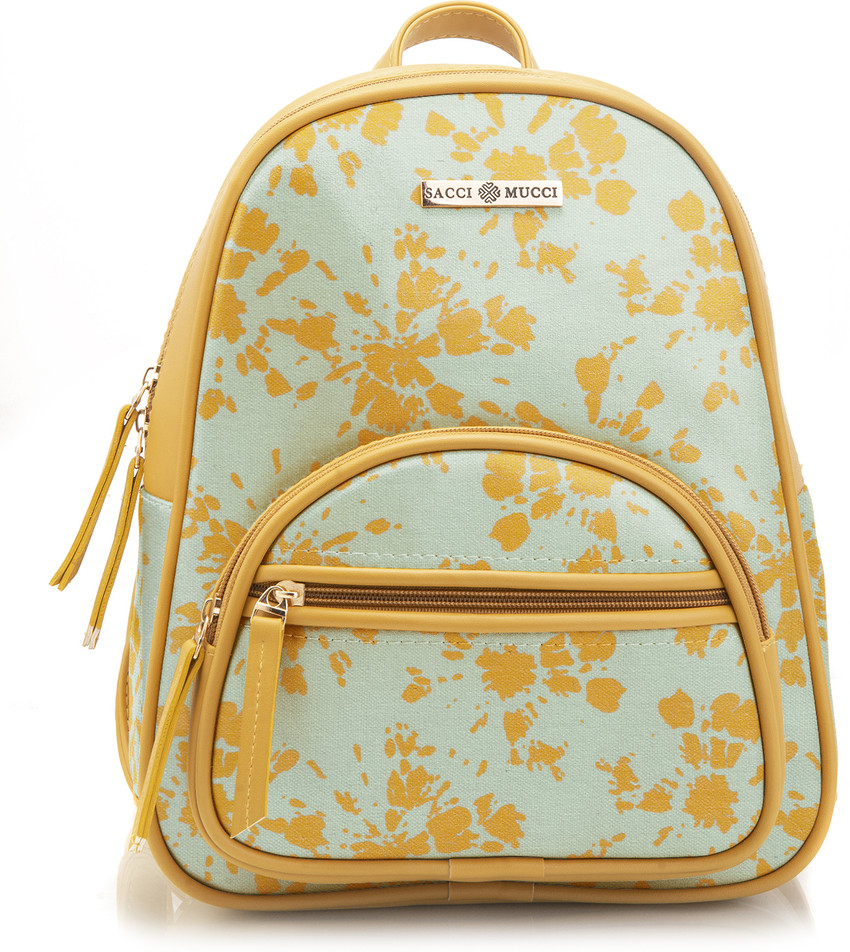 Yellow backpack purse top