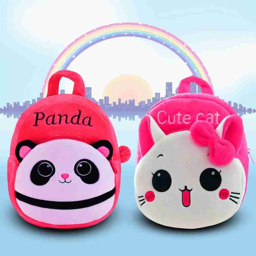 SPIRITED Kids Soft School Bag soft fabric for ukg lkg play school boys girls Plush Bag 14 L Backpack Pink Price in India Flipkart
