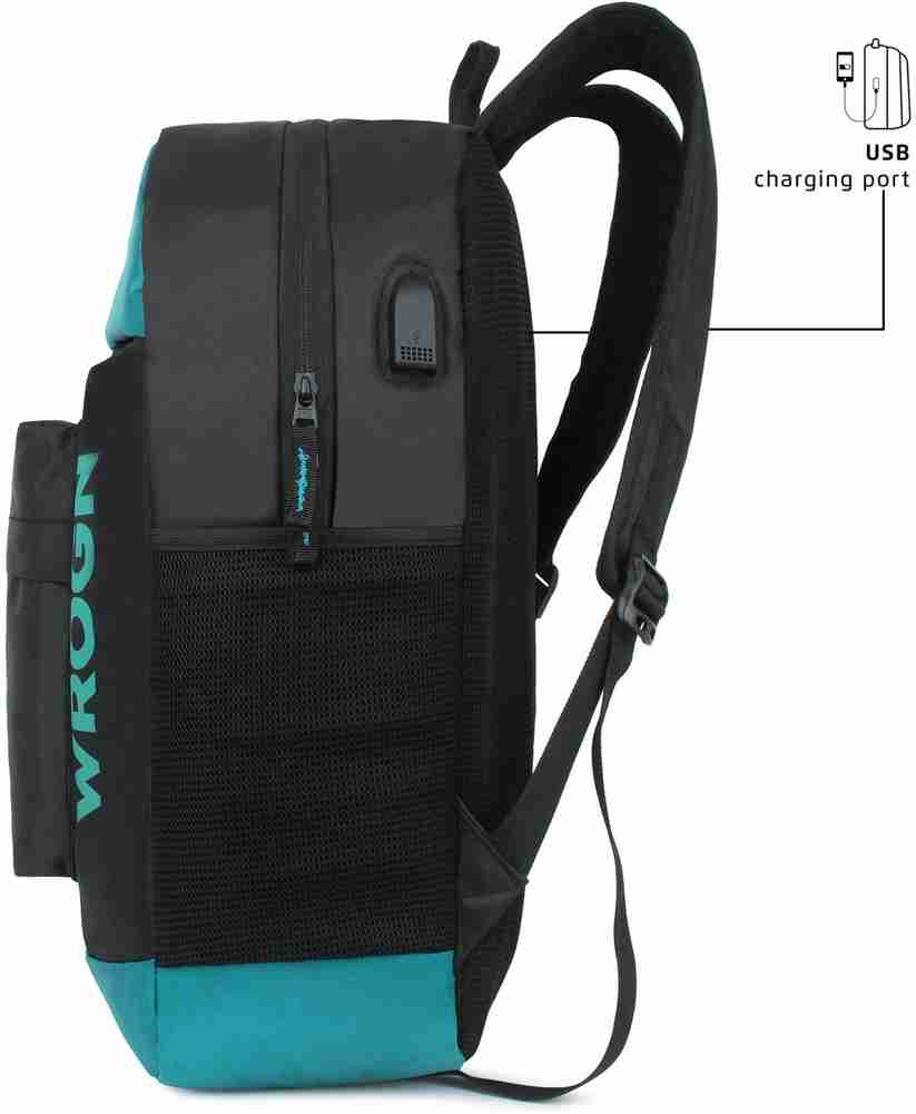 WROGN Unisex Smart Bag With USB Charging Port Casual Laptop Bag Office Bag School Bag 35 L Laptop Backpack Sky Blue Price in India Flipkart