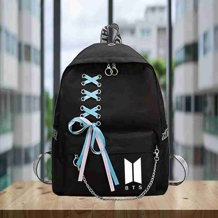 TEZONE Stylish BTS Army College Bag for Girls 12 L Backpack BLACK - Price  in India