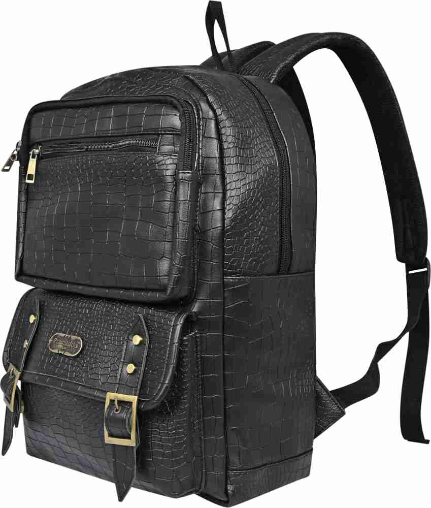 Pramadda Pure Luxury Classy 29L Vegan Leather Croco Backpack