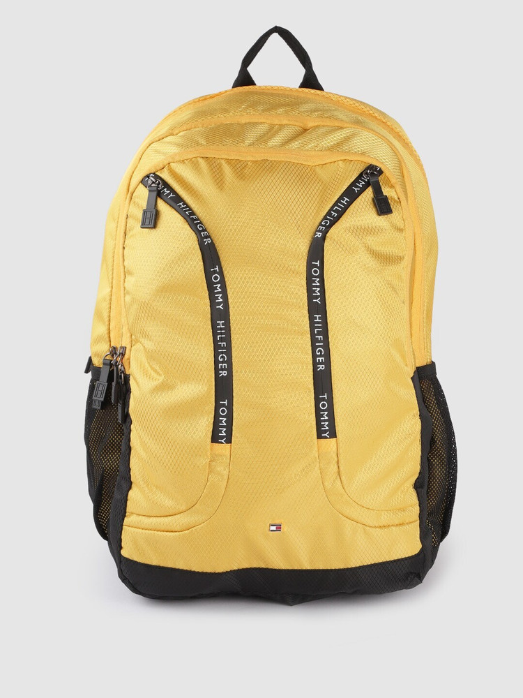 TOMMY HILFIGER Unisex Brand Logo Backpack 23 L Backpack Yellow Price in India Flipkart