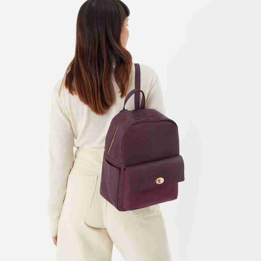 ACCESSORIZE LONDON Women s Faux Leather Burgundy Anna Backpack 40 L Backpack BURGUNDY Price in India Flipkart