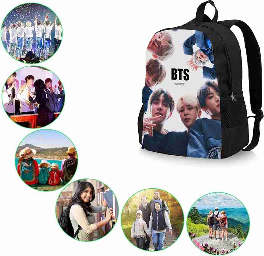 Wiffy Bts-kids Bag (digital Printed Bts 27 L Backpack black