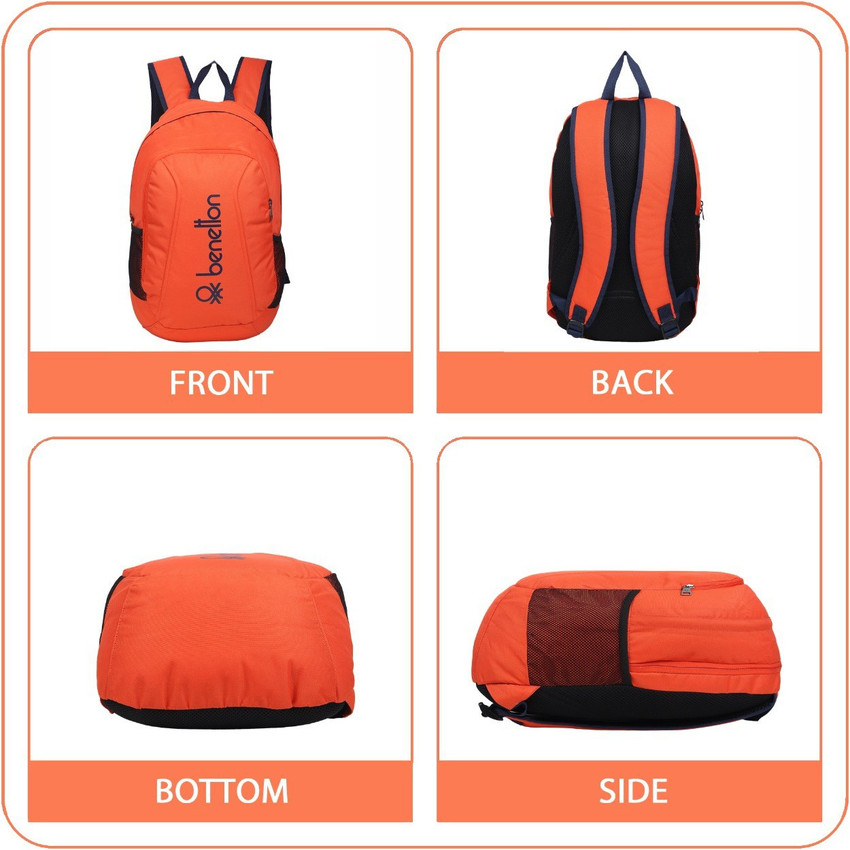 United Colors of Benetton UCB LAPTOP BAG 16 L Backpack ORANGE BLACK Price in India Flipkart