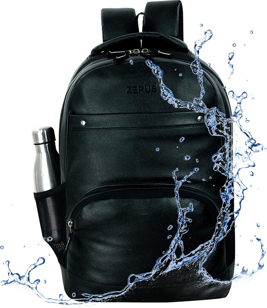 CROPOUT PU Leather Casual Backpack Bags Men Women Fashion For School College Office 32 L Laptop Backpack Black Price in India Flipkart
