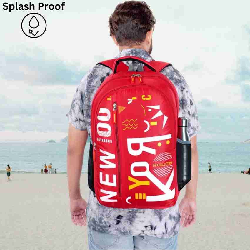 SBCOLLECTION Stylish 5 Zipper Compartment for Daily Use Tough Quality Splash and Dust Proof 34 L Laptop Backpack Red Price in India Flipkart