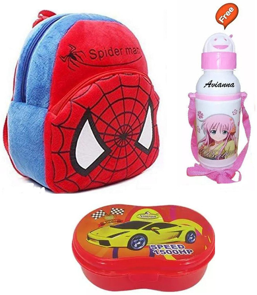 ANANYA ENTERPRISES spiderman School Bag with water bottle lunchbox for Kids Boys Girls 0.5 L Backpack red Price in India Flipkart