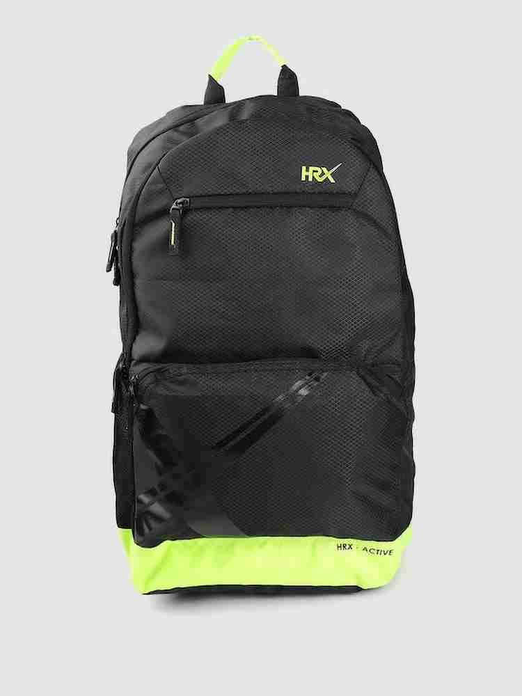 HRX by Hrithik Roshan Unisex Black Brand Logo Lifestyle Backpack 23 L Backpack Black Price in India Flipkart