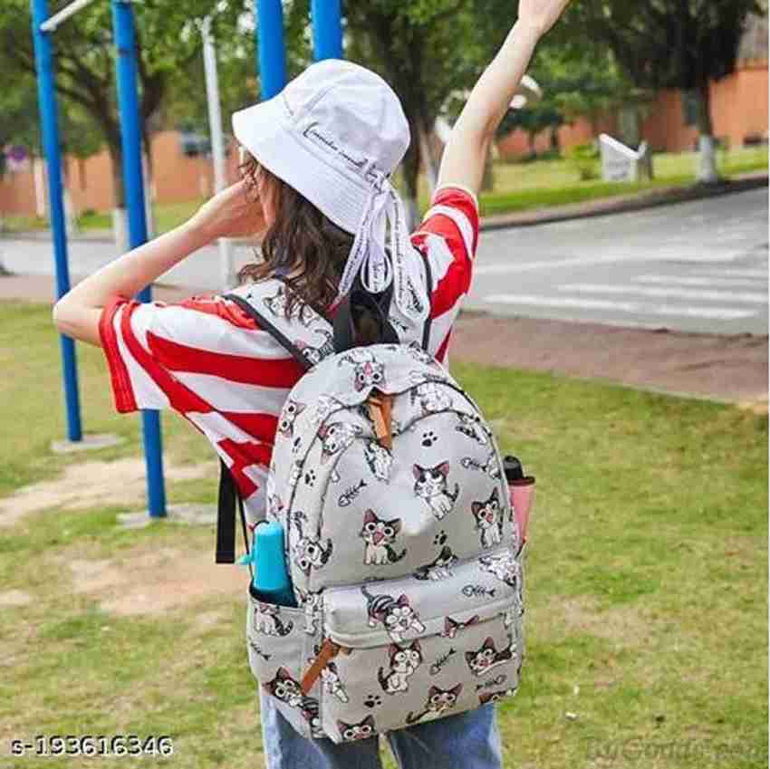 Wiffy backpacks for women college School bags for girls Medium Backpacks 20 L Laptop Backpack GREY Price in India Flipkart