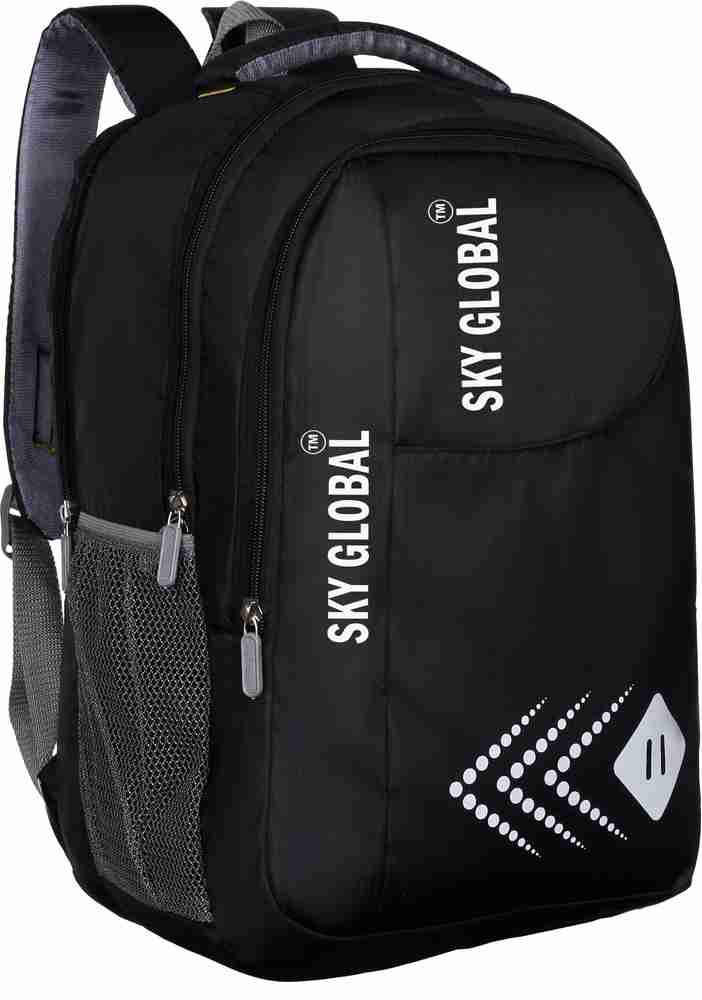 Sky Global Stylish tuff quality school college bag For boy girl 40 L Laptop Backpack Black Price in India Flipkart