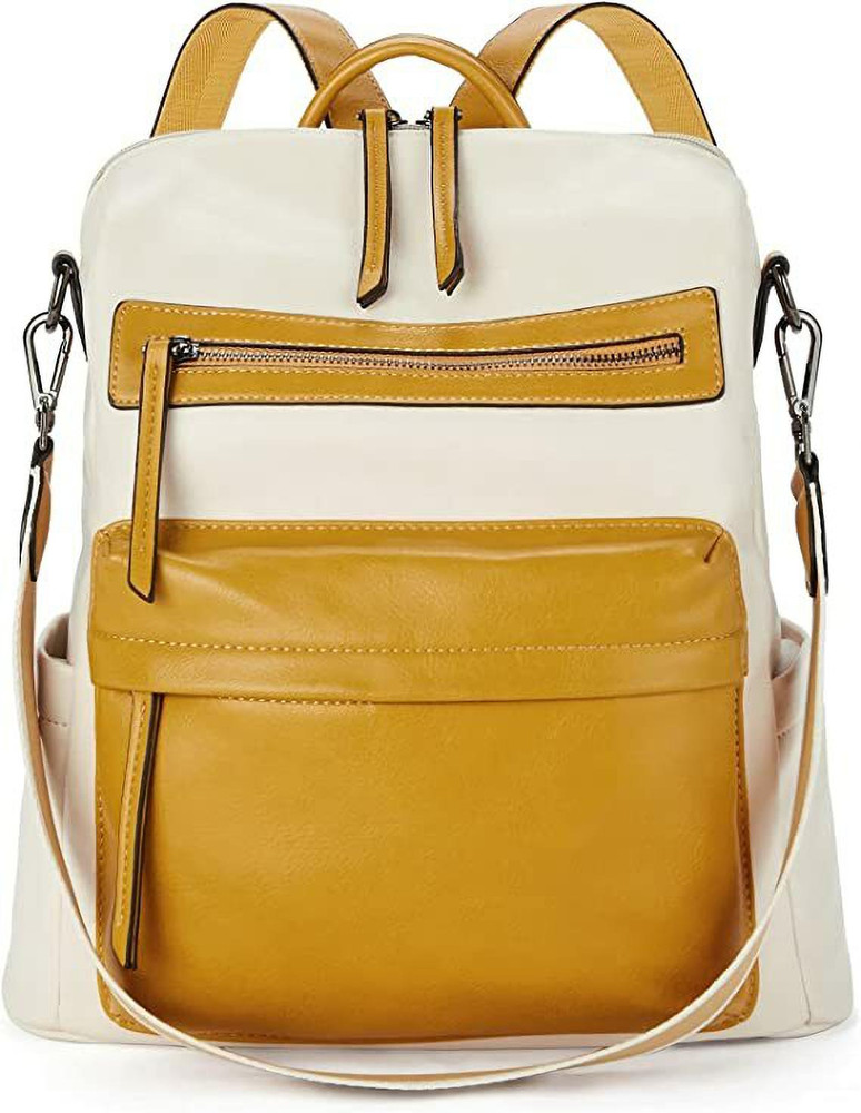 Yellow and white backpack discount