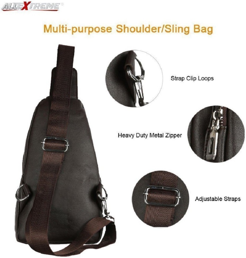 Mens Fashion Pu Leather Shoulder Strap With Adjustable Chest Strap