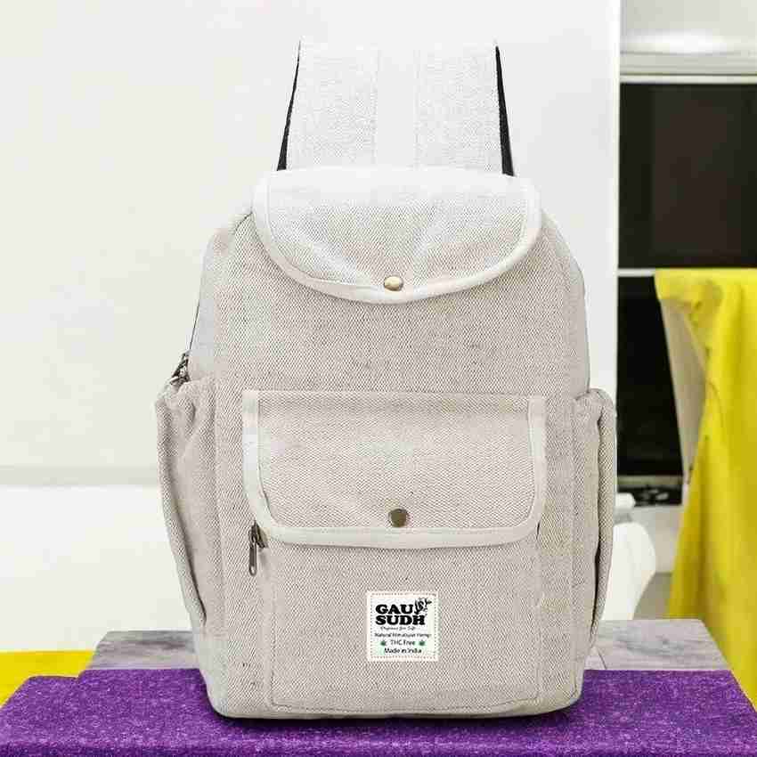 Gau Sudh Himalayan Hemp Mini Backpack School Traveler Bag for Unisex 3 L Backpack White Texture Mini Backpack Price in India Flipkart