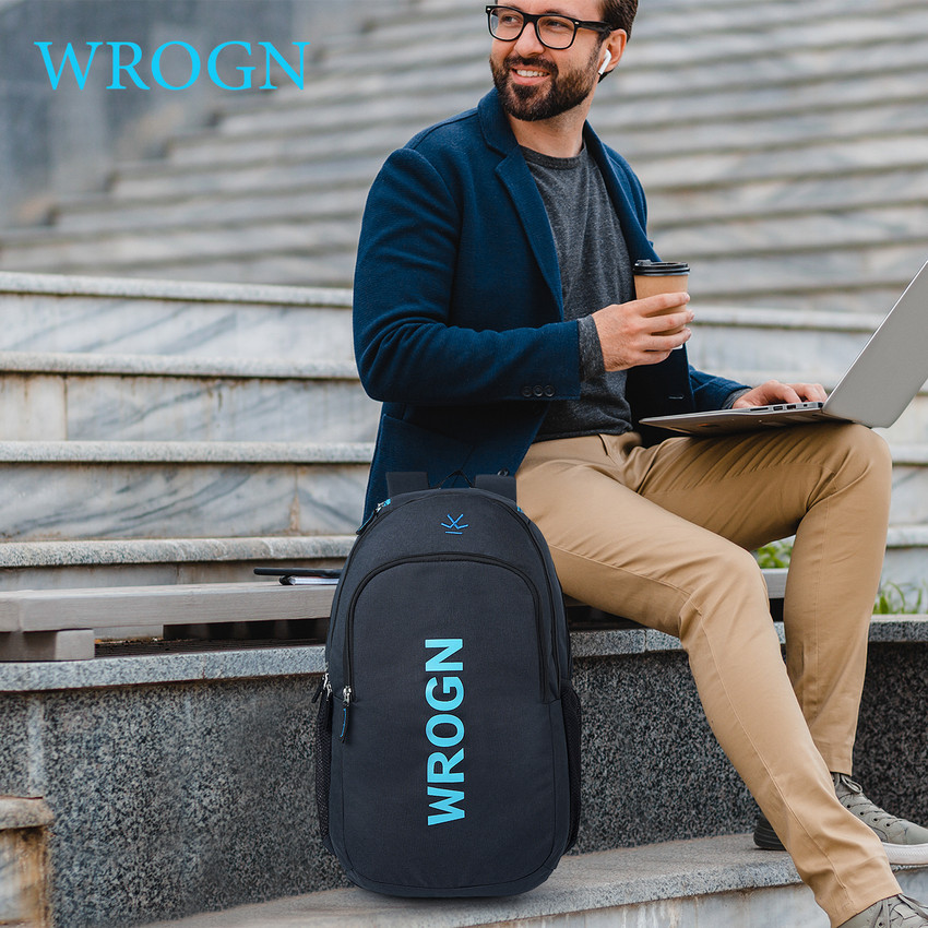 WROGN SMART BAG Spacy Laptop Bag For office College Bag For Men And Women 35 L Laptop Backpack Black Price in India Flipkart