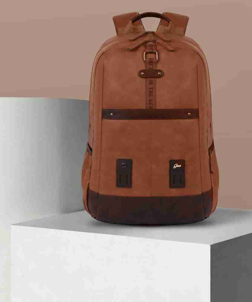 Gear Classic Anti Theft Faux Leather 31 L Laptop Backpack Tan Brown Price in India Flipkart