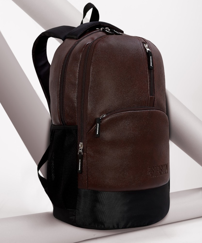 Leather on sale backpack flipkart