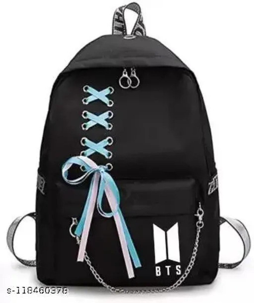 TEZONE Stylish BTS Army College Bag for Girls 12 L Backpack BLACK - Price  in India