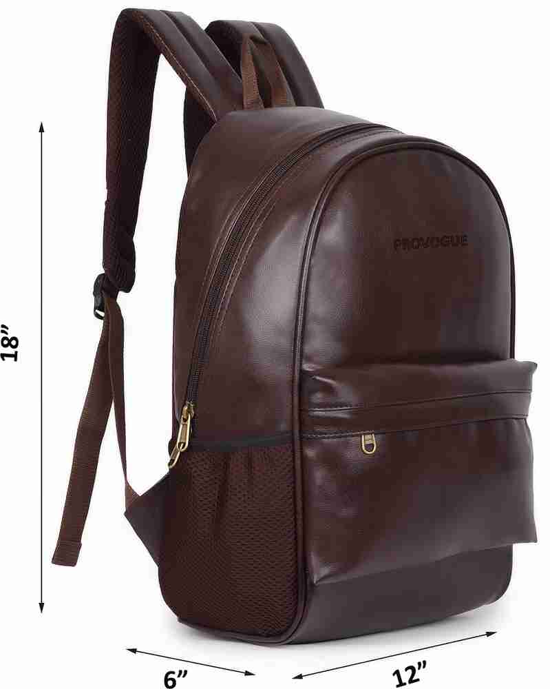 PROVOGUE ChicVogue Casual Faux Leather Backpack for College Office School 30 L Laptop Backpack Brown Price in India Flipkart