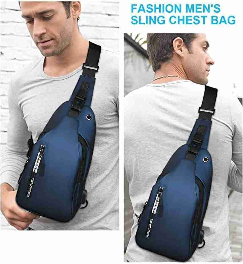 Evrum Sling Bag For Men CrossBody Backpack For Men Women Blue